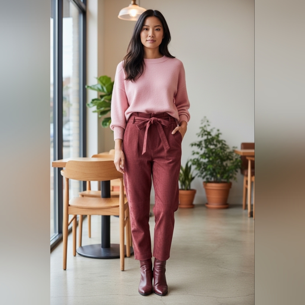 Free People Nightfall Vegan Suede Pants Heavy Cropped Ankle Bohemian Spring
